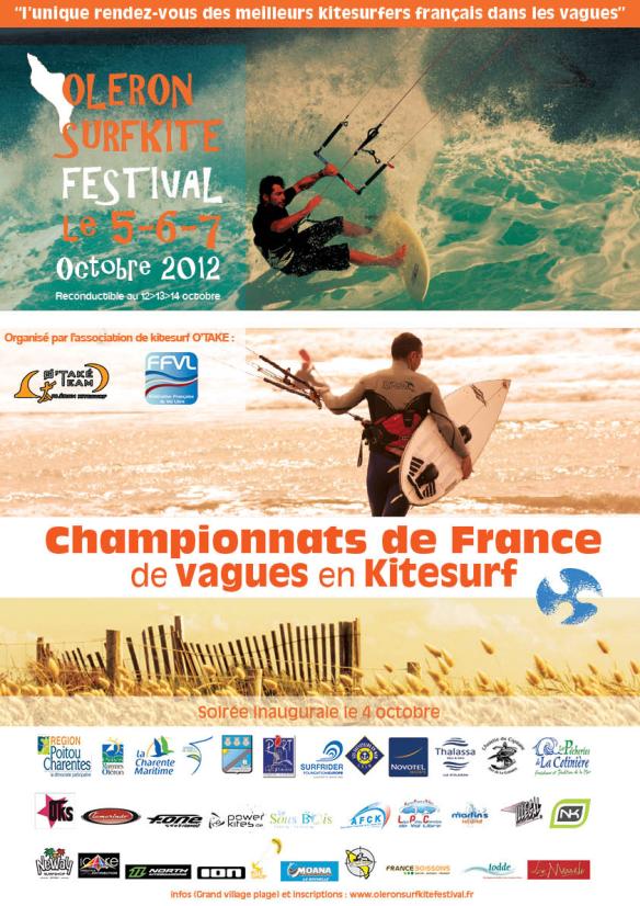 Championnat de France de kitesurf vagues sur l’île d’Oléron Octobre 2012